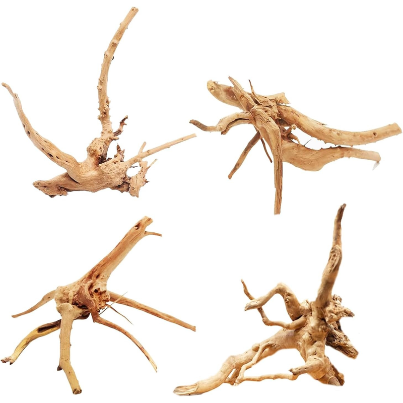 Planted Aquarium With Driftwood - ของตกแต่งตู้ปลาไม้ธรรมชาติ 4 ชิ้น ต้นไม้ตอไม้ ลำต้นไม้ ไม้ลอยน้ำ
