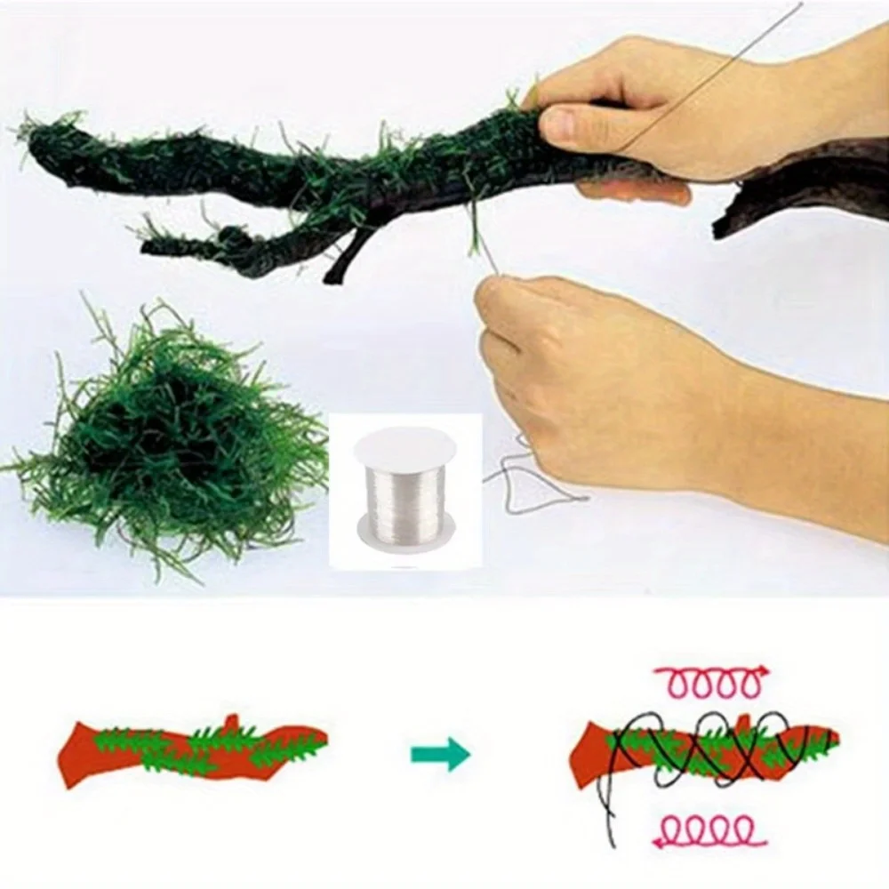 Planted Aquarium With Driftwood - 1 ม้วน DIY MOSS Line Binding
