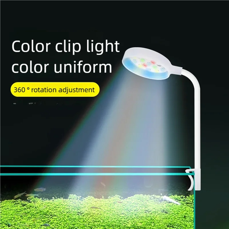 Aquarium Plant Growing - ไฟ LED แบบหนีบสำหรับตู้ปลา 3W สเปกตรัมเต็มรูปแบบ ไฟ