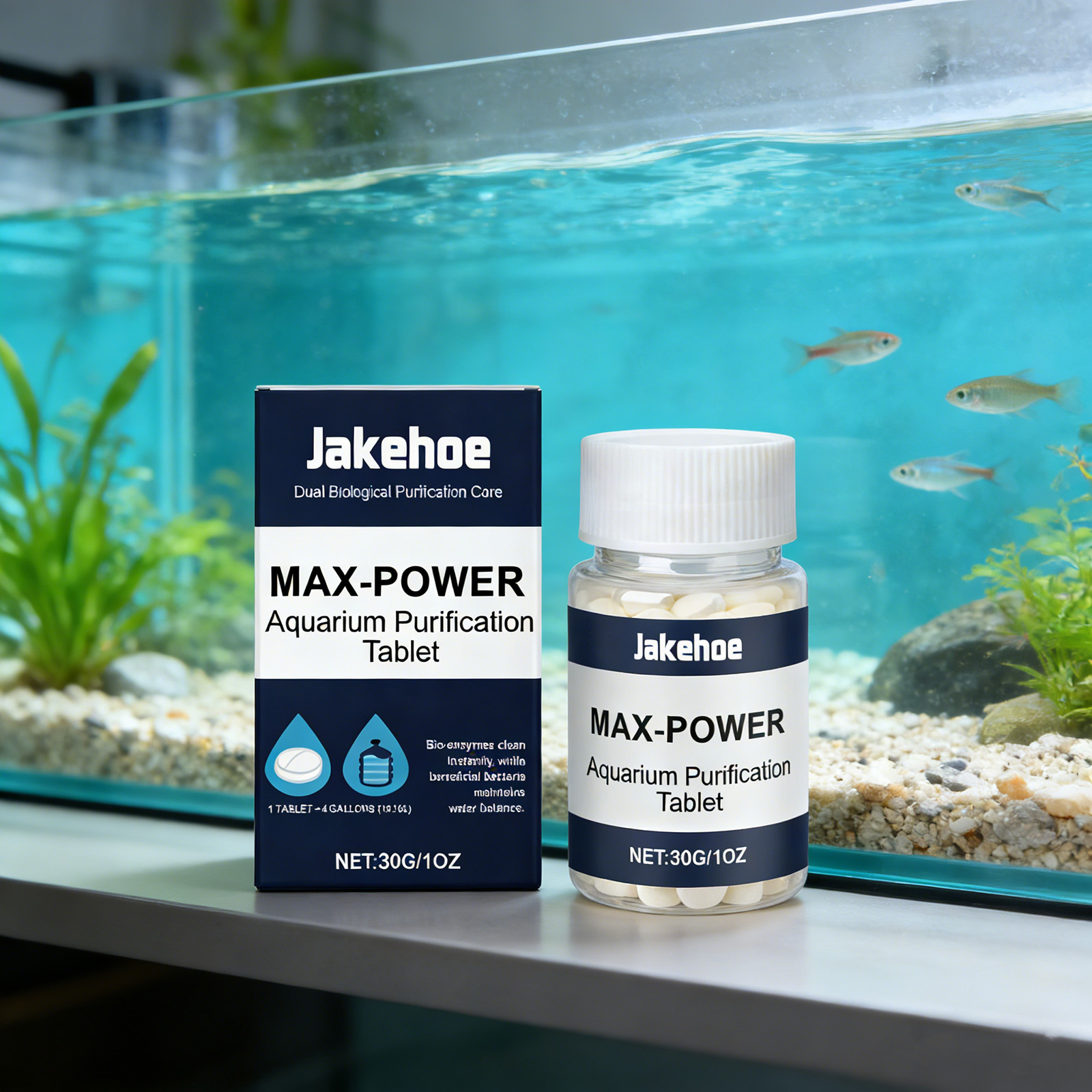 Planted Aquarium Algae Remover - เม็ดกำจัดตะไคร่น้ำสำหรับตู้ปลา น้ำเขียวขุ่นใส ควบคุมการเกิดตะไคร่น้ำได้อย่างรวดเร็ว ปลอดภัยสำหรับปลาและพืชส่วนใหญ่ ช่วยเพิ่ม CO2