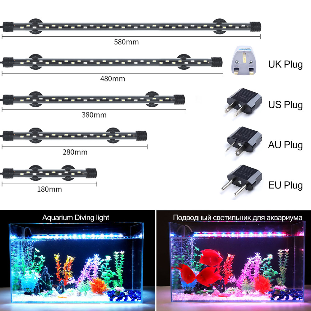 Aquarium Plant Growing - 90-260V Aquarium LIGHT LED กันน้ําถังปลาคลิปใต้น้ําโคมไฟตกแต่ง Submersible