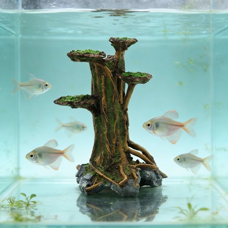 ต้นมอสประดิษฐ์ ตกแต่งตู้ปลา ต้ - Planted Aquarium With Driftwood บทวิจารณ์และราคา