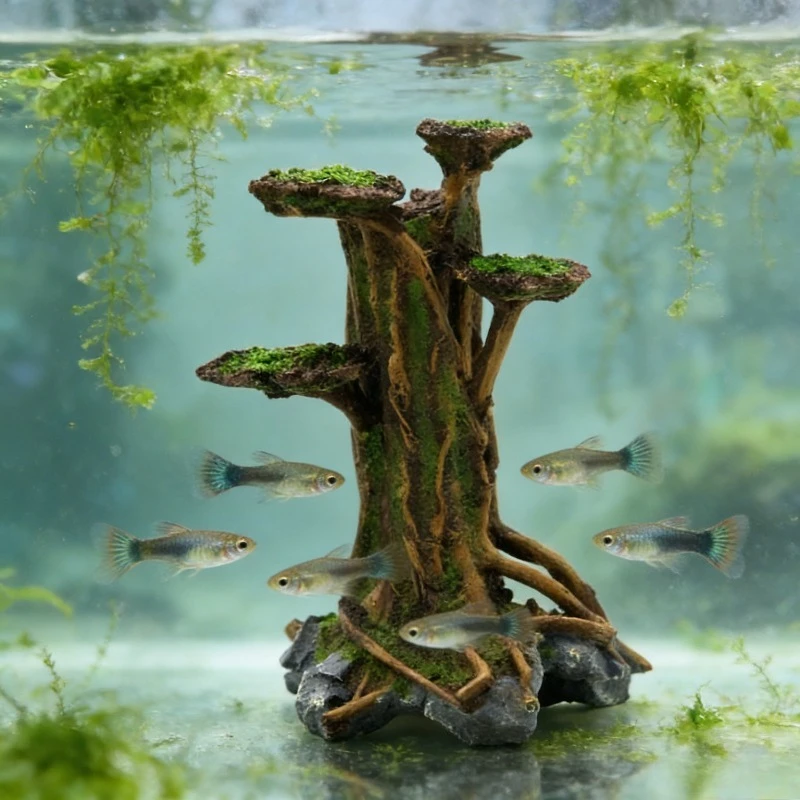 ต้นมอสประดิษฐ์ ตกแต่งตู้ปลา ต้ - Planted Aquarium With Driftwood บทวิจารณ์และราคา